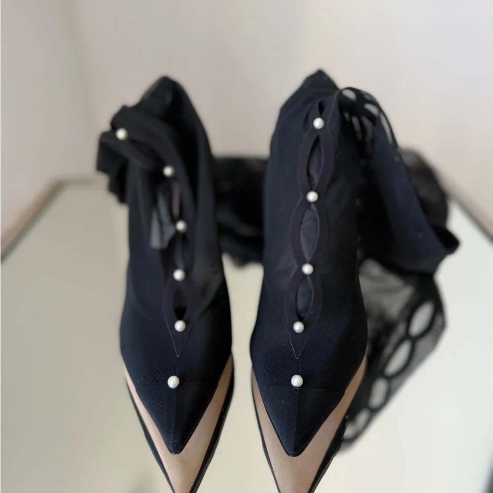New Jimmy Choo Psyche 95 mesh over-the-knee boots $1,895 - Picture 4 of 13